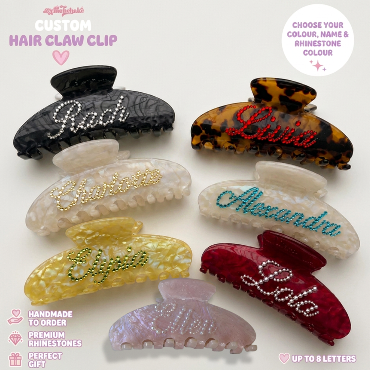 Personalised Hair Claw Clip | Custom Name Hair Clip