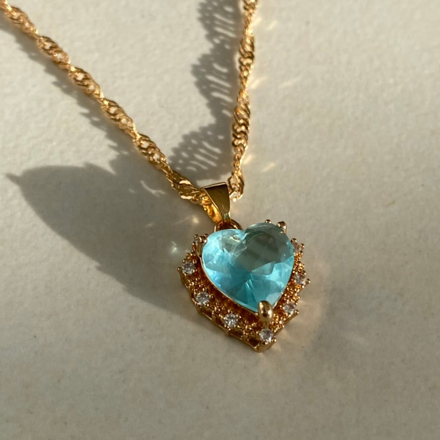 crystal heart necklace