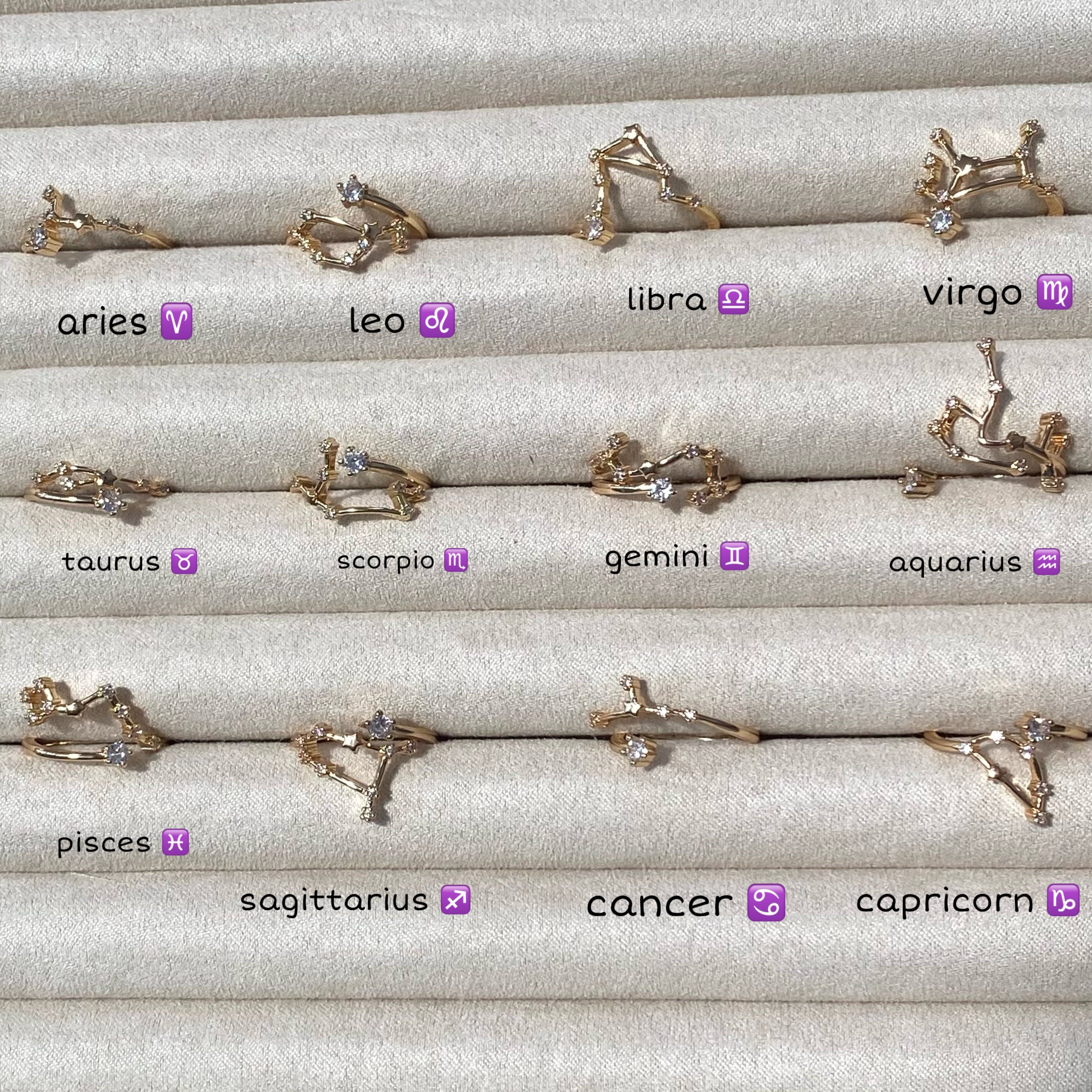 constellation star sign ring