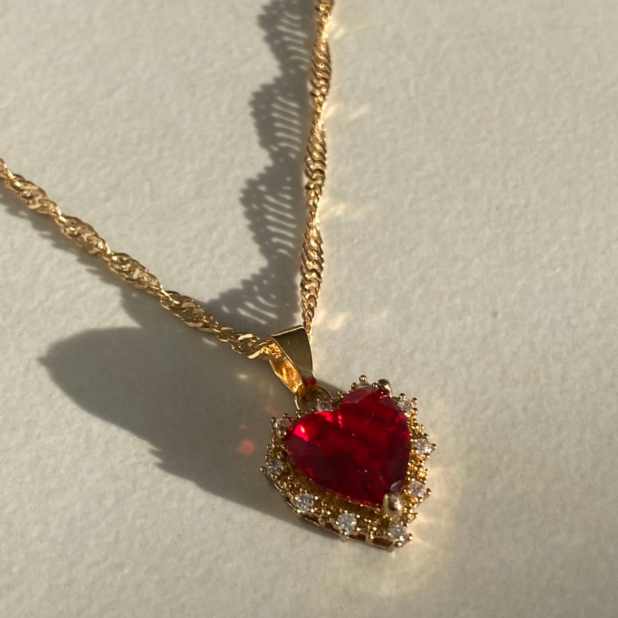 crystal heart necklace