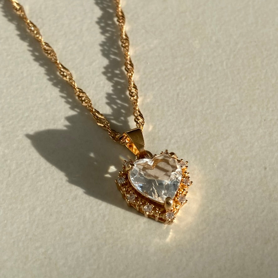 crystal heart necklace