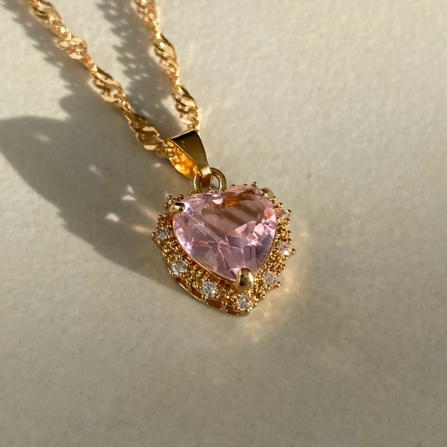 crystal heart necklace