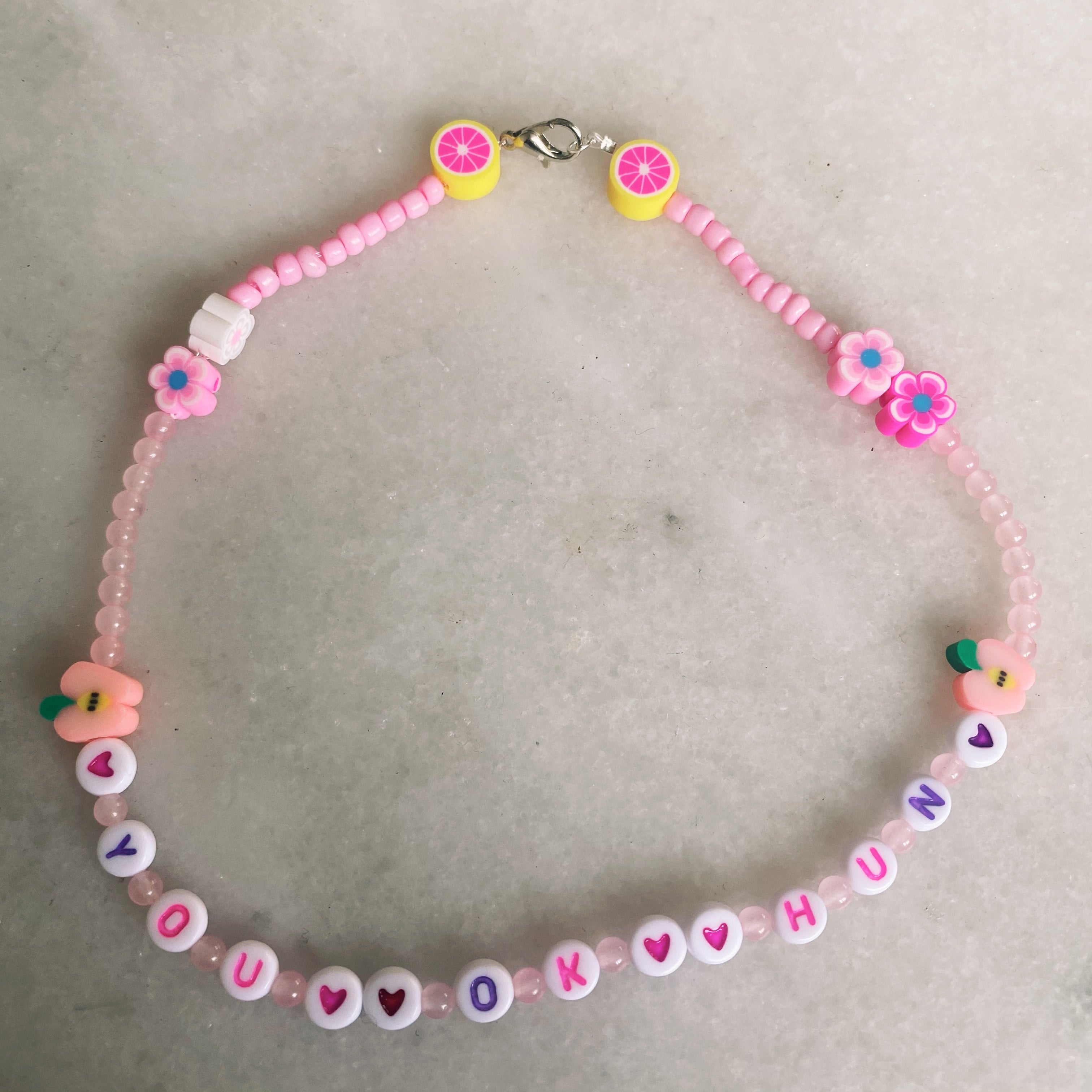 personalised beaded necklace