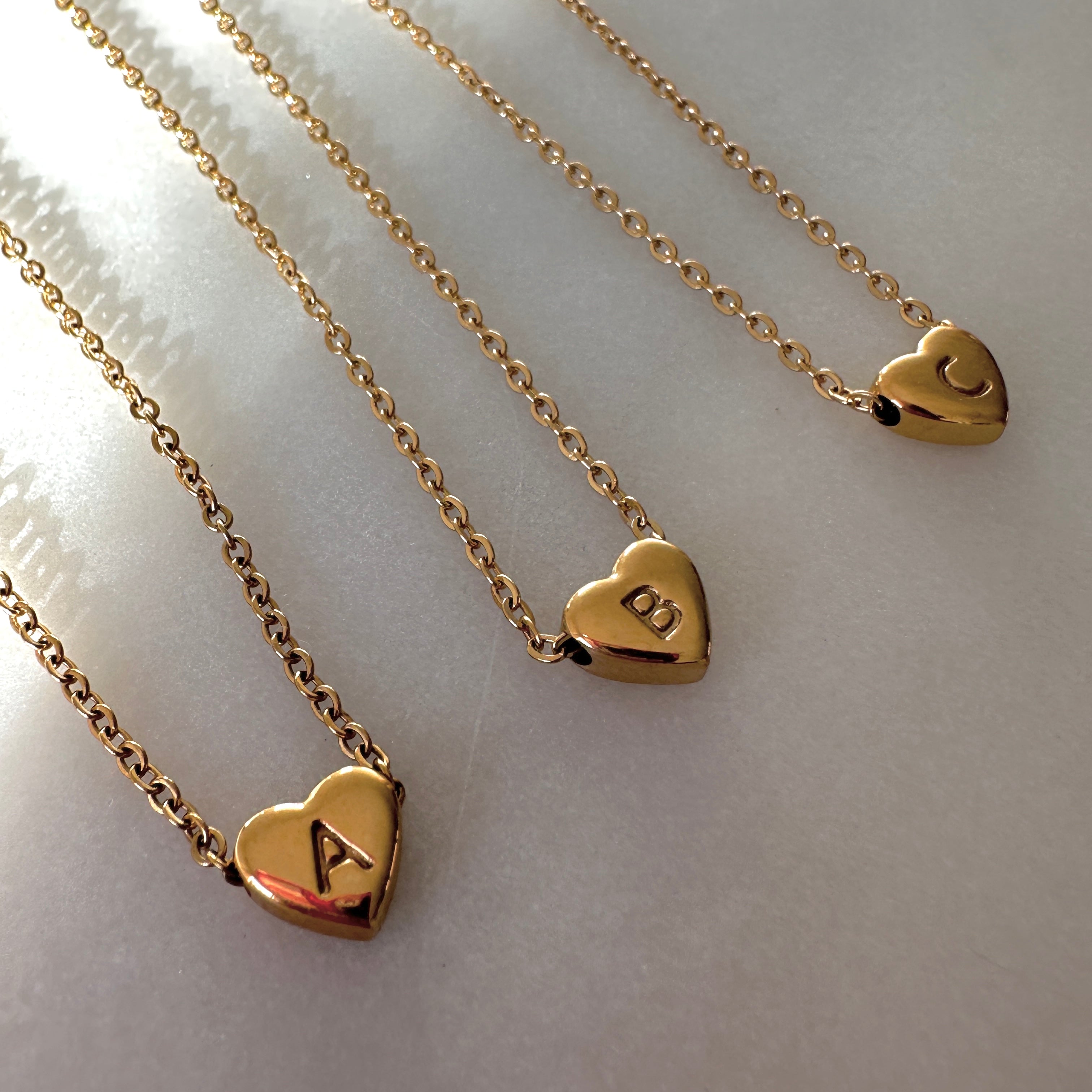 initial heart necklace