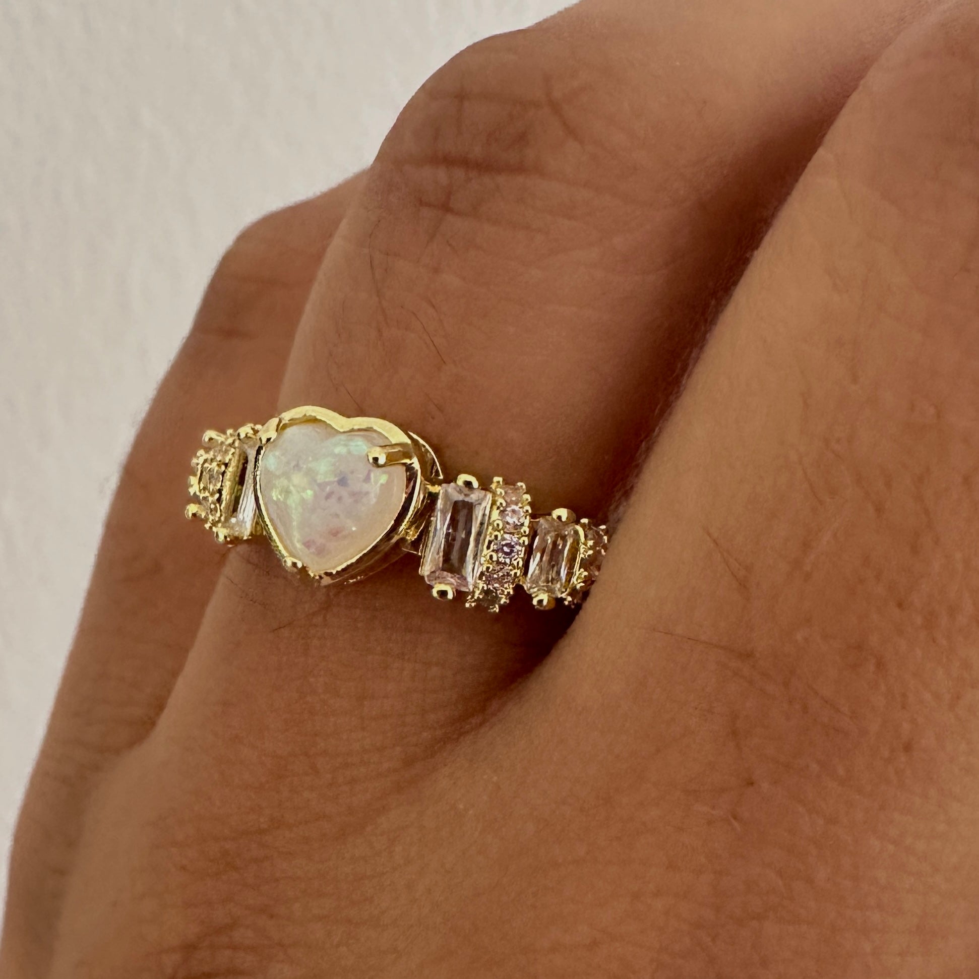 opal heart ring