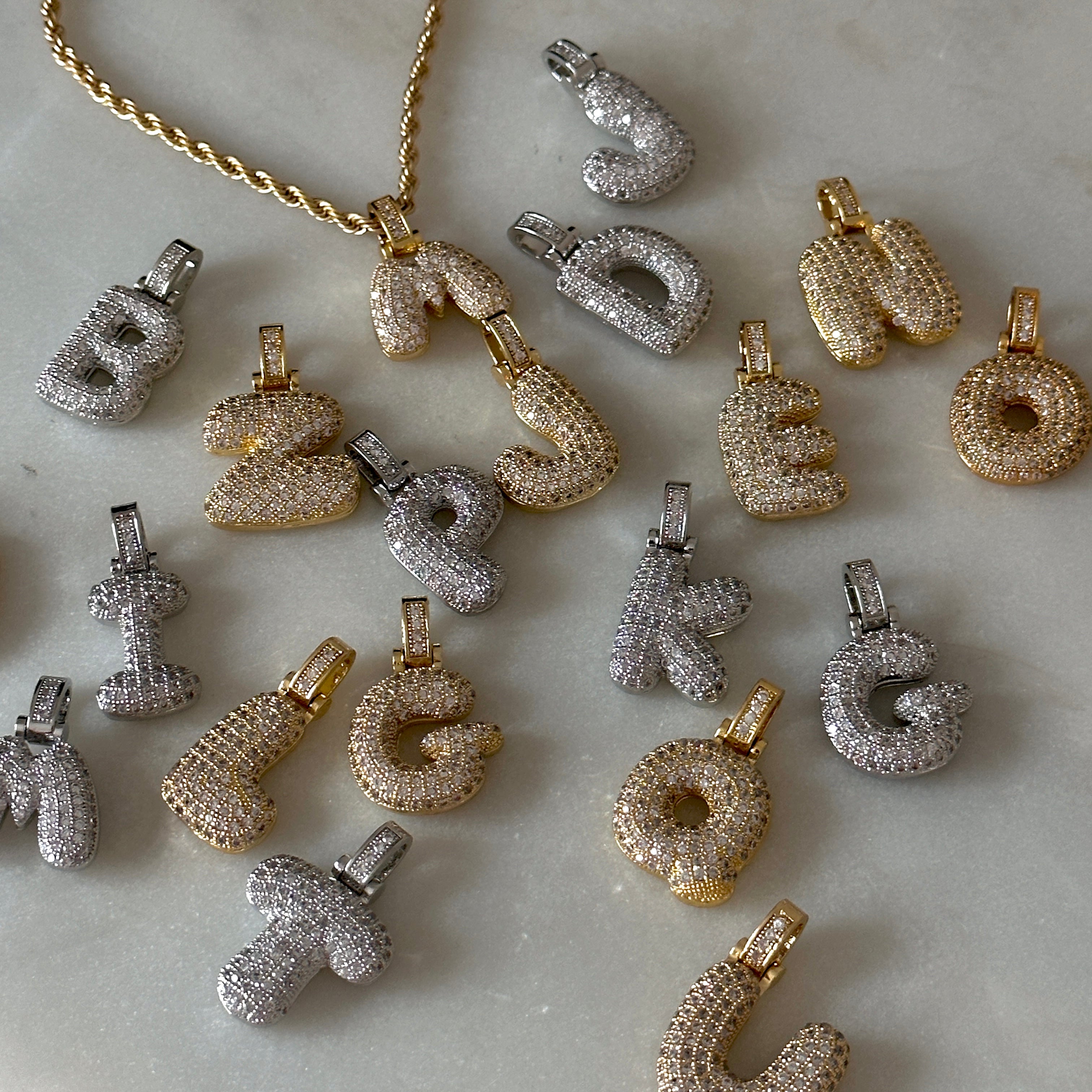 balloon initial letter pendant