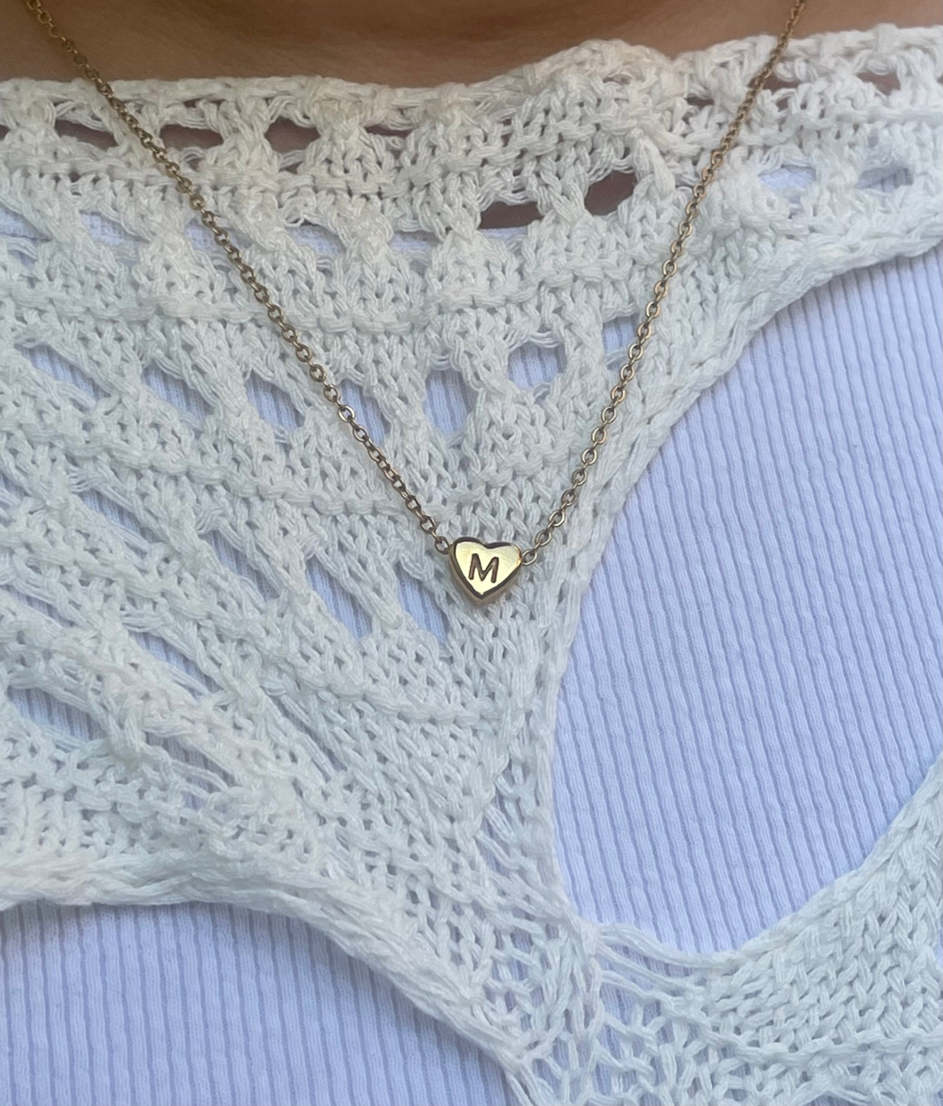 initial heart necklace