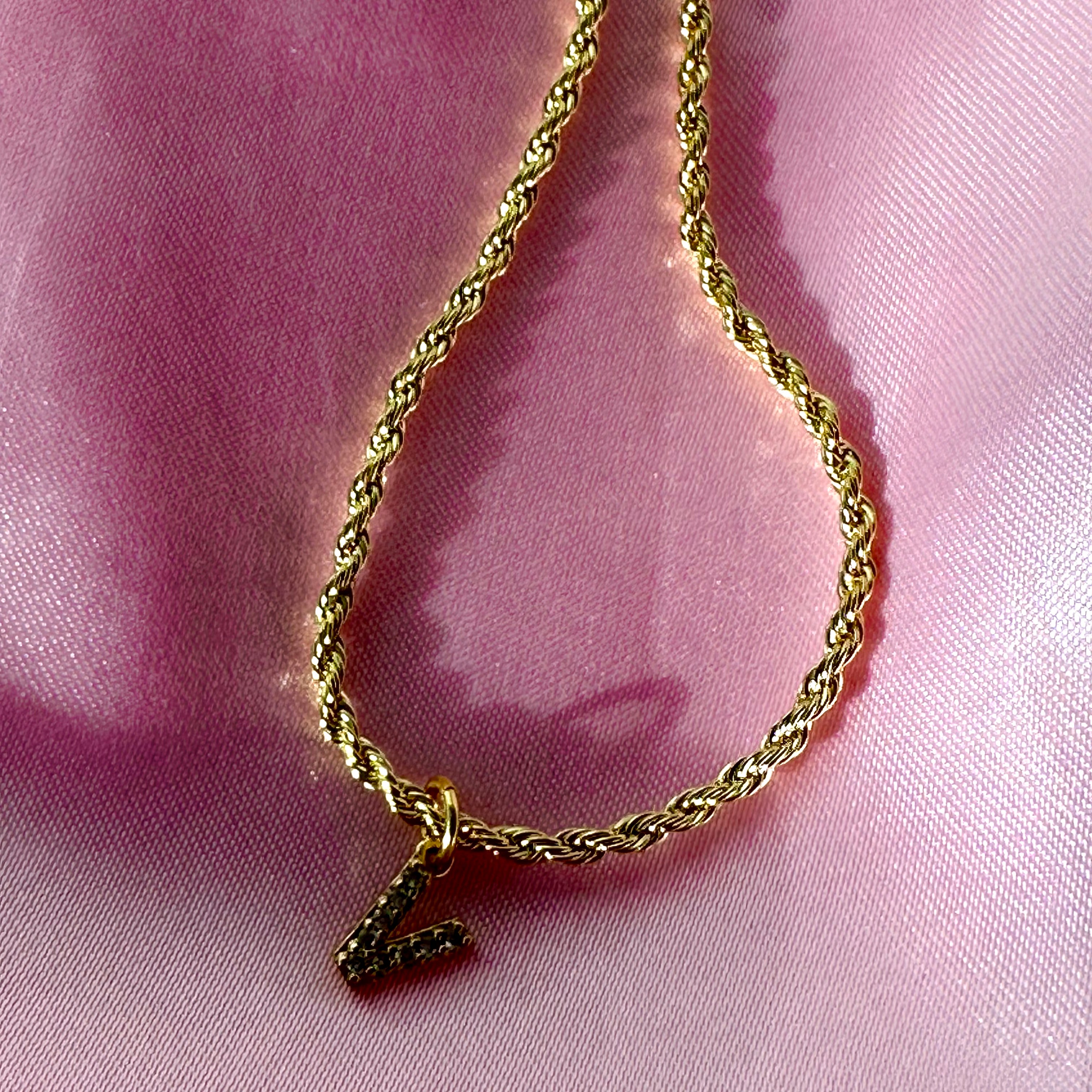 alphabet rope chain necklace