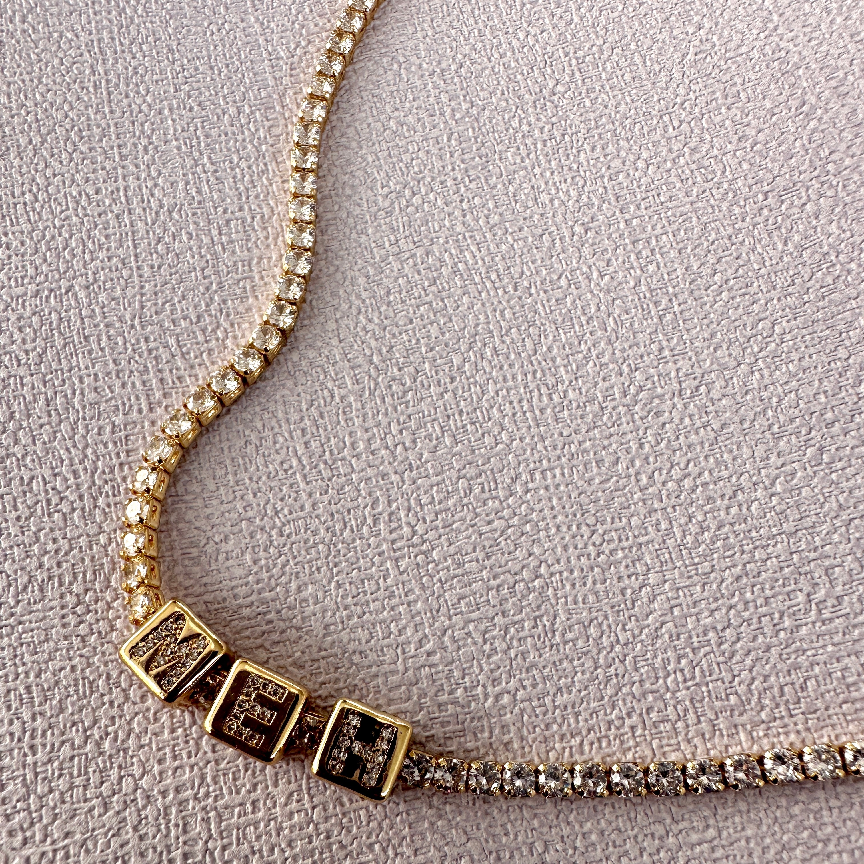 disco dice initial tennis chain