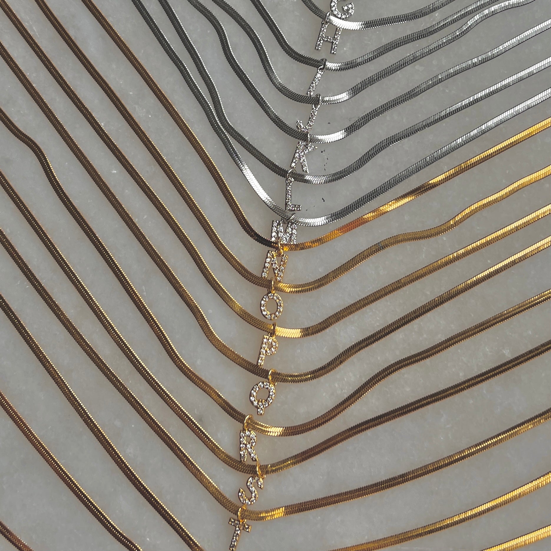 Alphabet Snake Chain Necklace