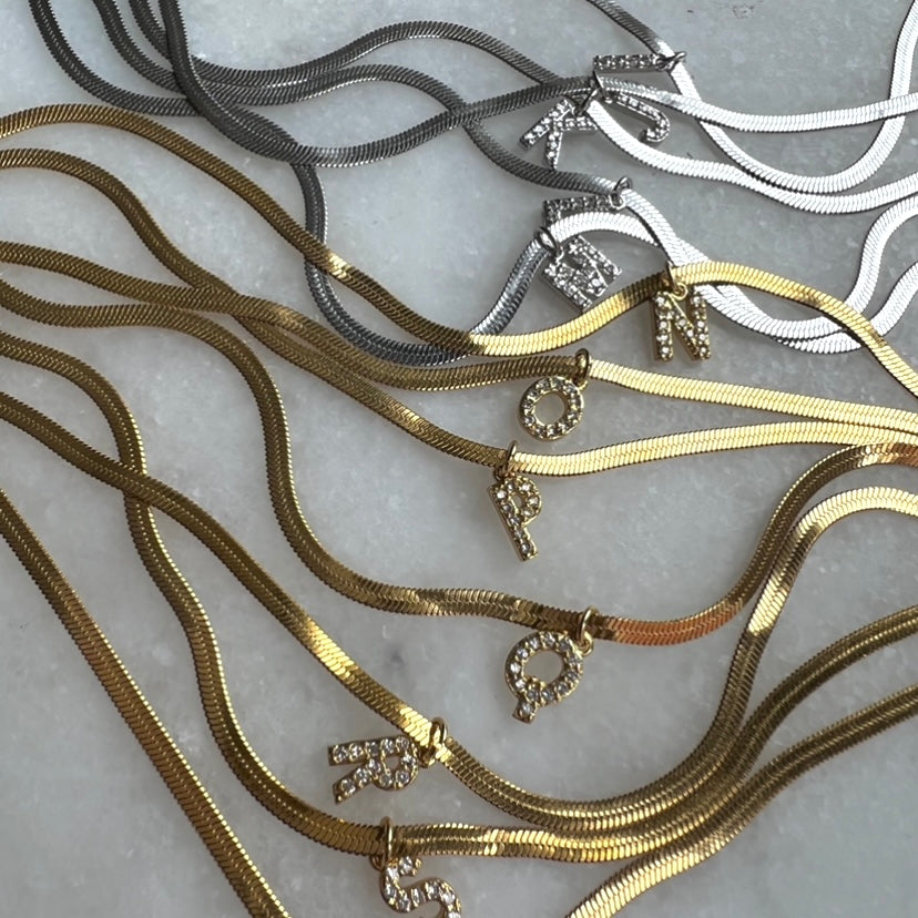 Alphabet Snake Chain Necklace
