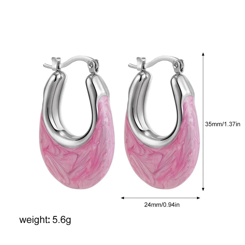 jelly oval hoop earrings