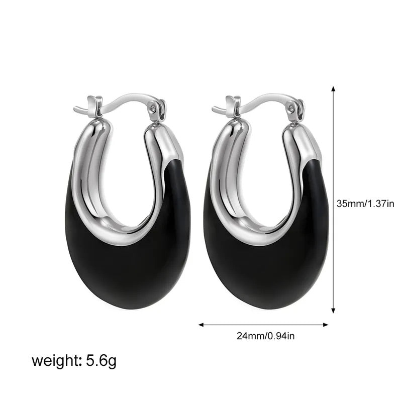 jelly oval hoop earrings