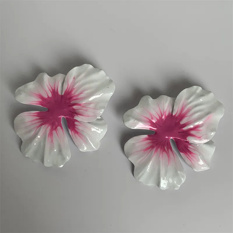 enamel flower earrings