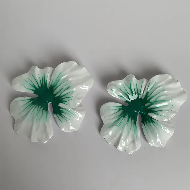 enamel flower earrings