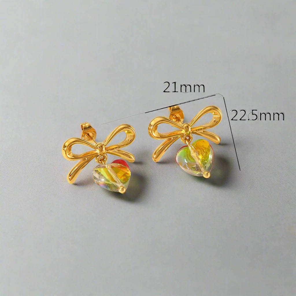 crystal bow earrings