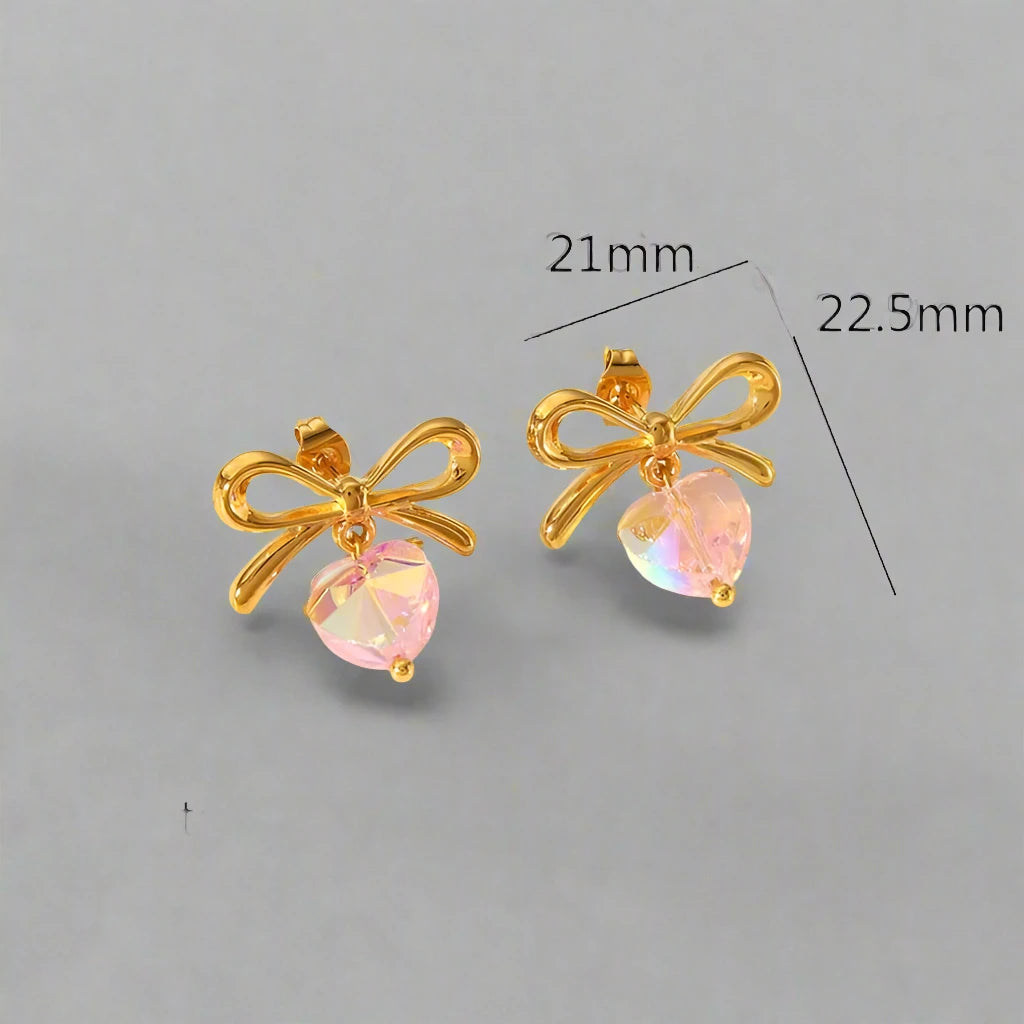 crystal bow earrings