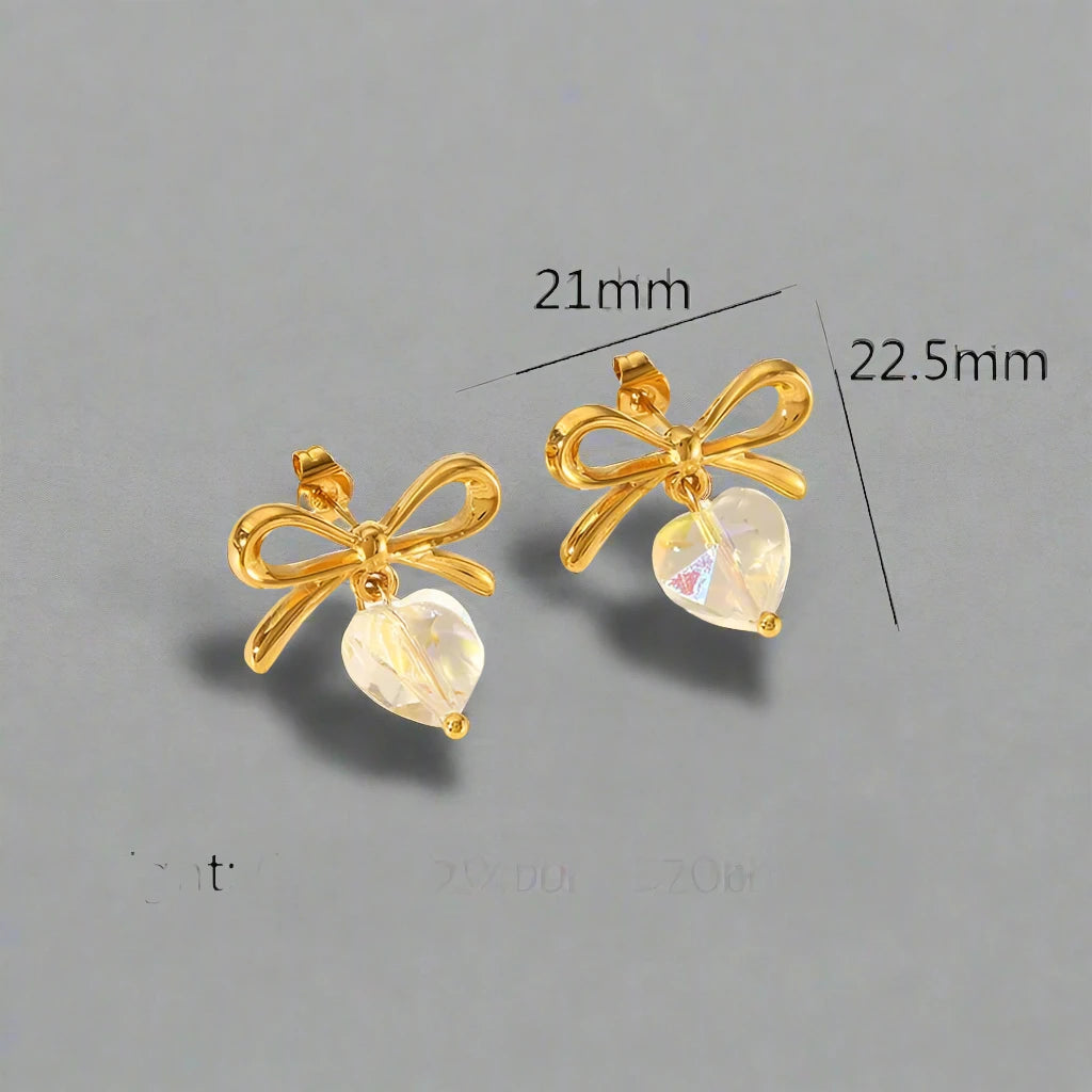 crystal bow earrings