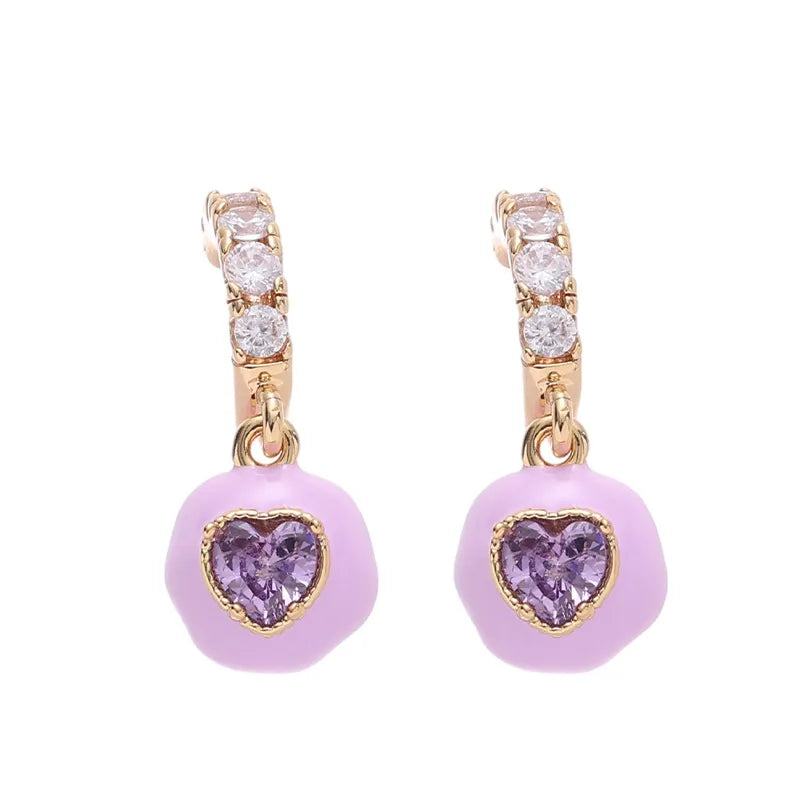 girly heart earrings