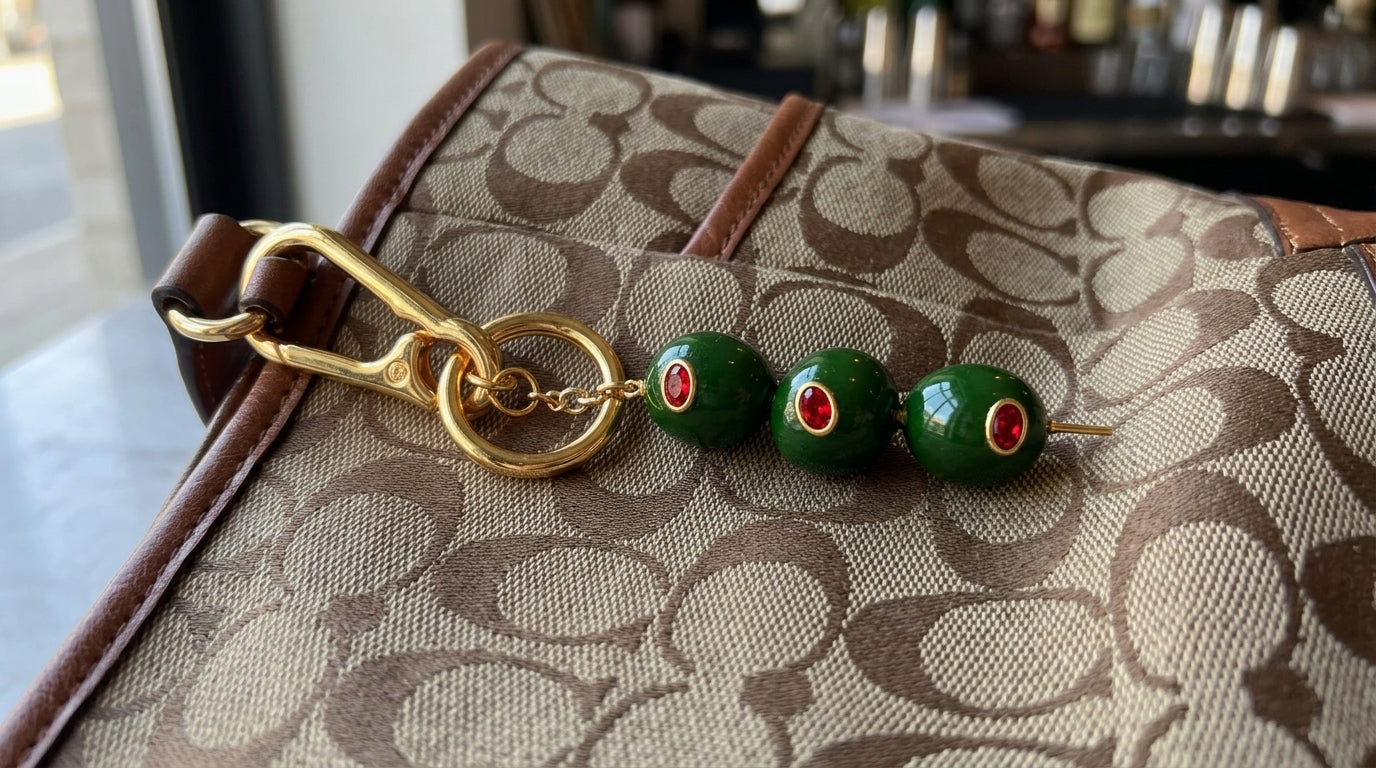Trio of Olives Bag Charm | Olive Keychain