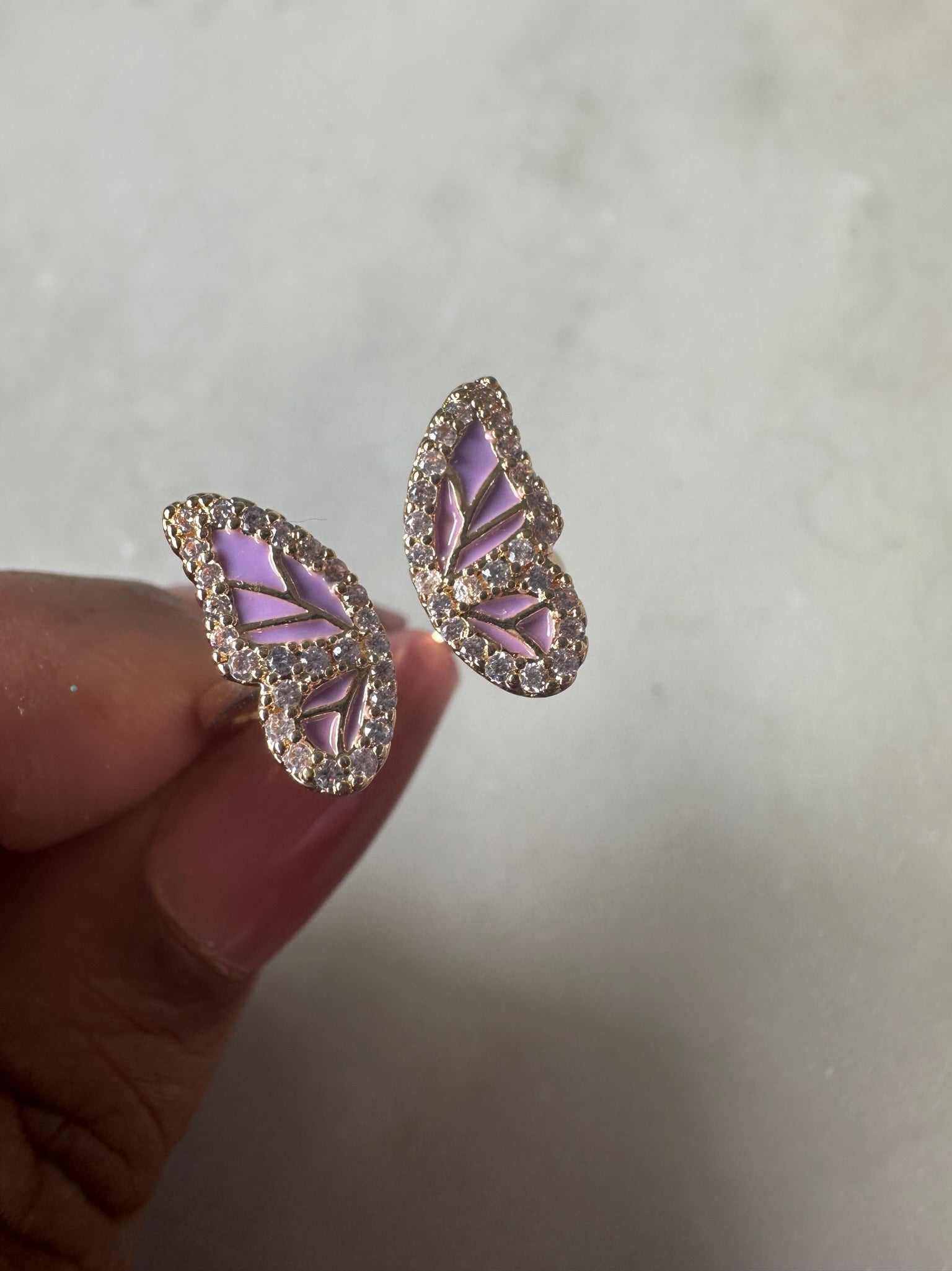 lilac butterfly ring