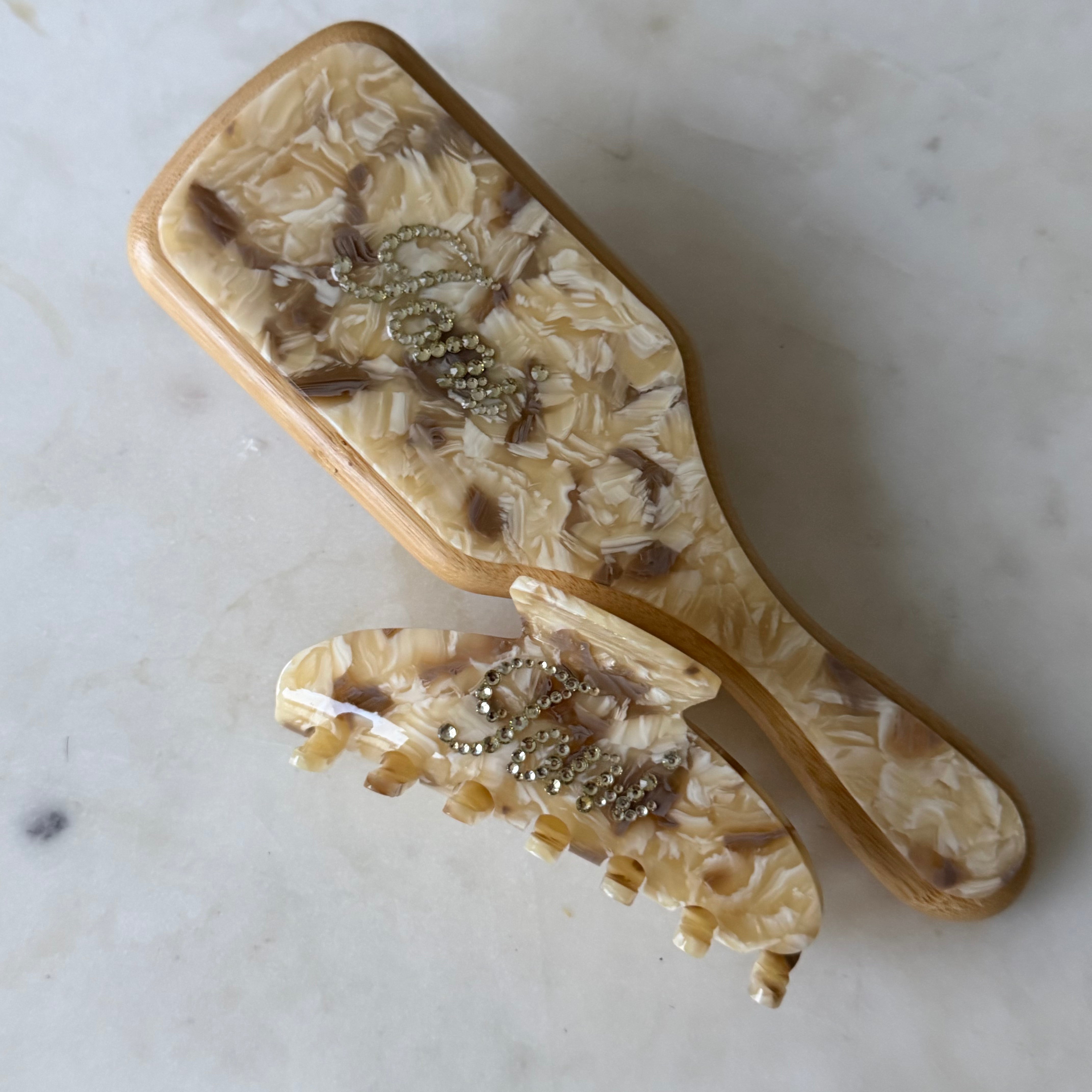 Custom Hair Claw + Brush Bundle