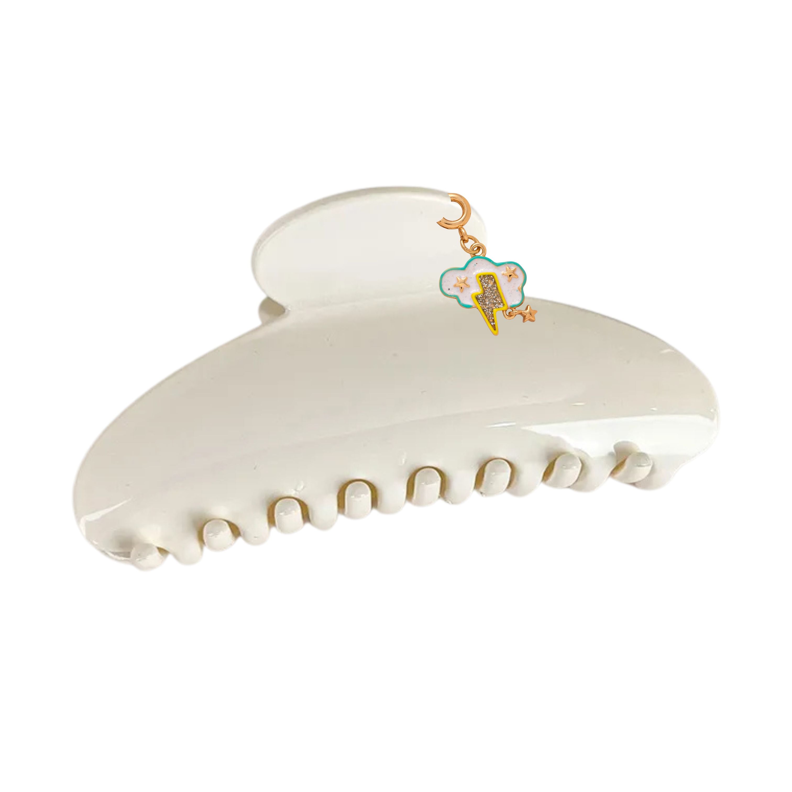 White Hair Claw Clip