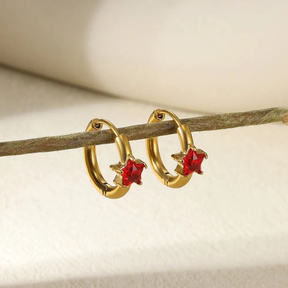 Mini Star Hoop Earrings