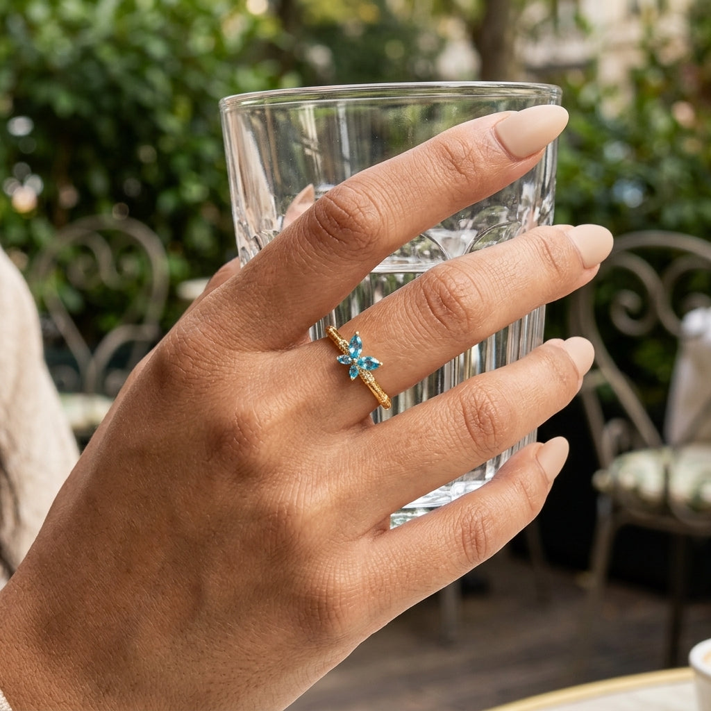 Azure Butterfly Ring
