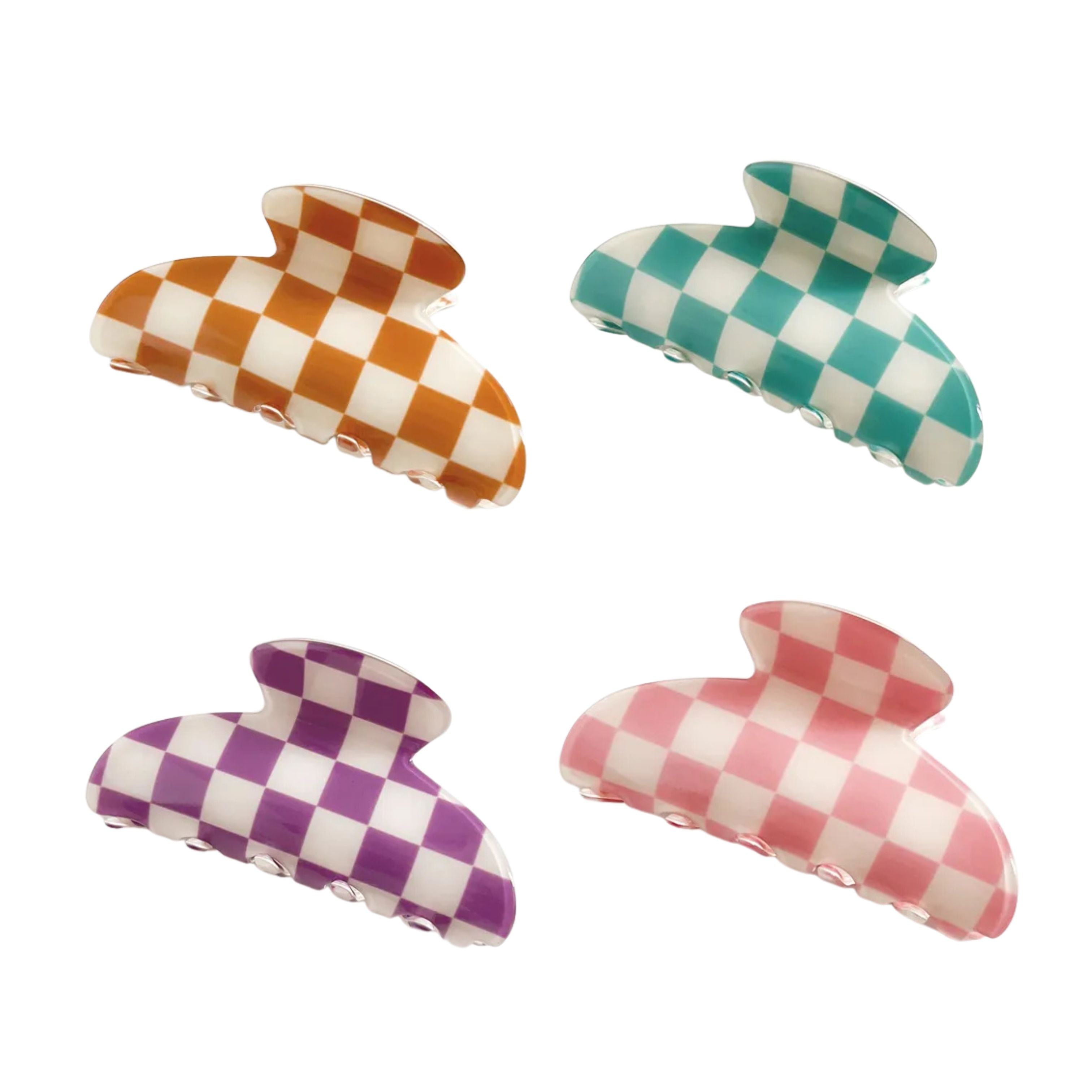 Checkered Hair Claw Clip