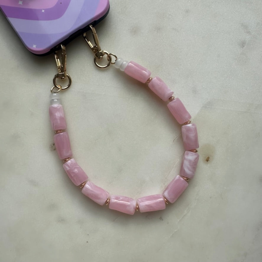 Rose Quartz Crystal Phone Strap