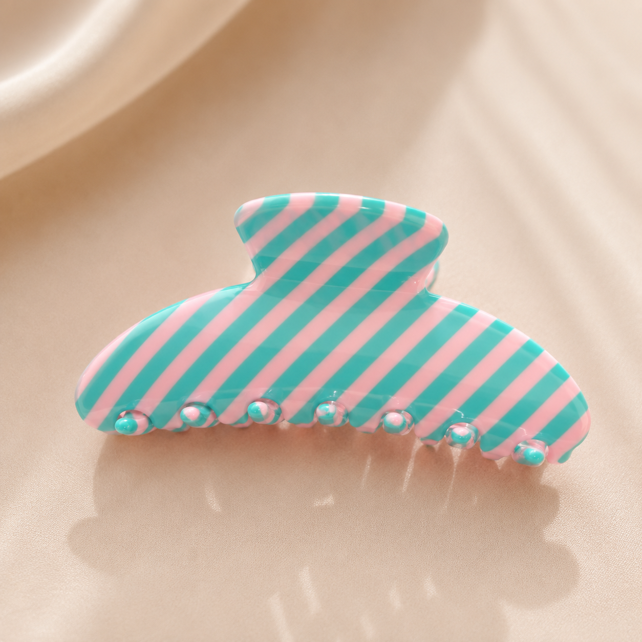 Candy Stripe Hair Claw Clip