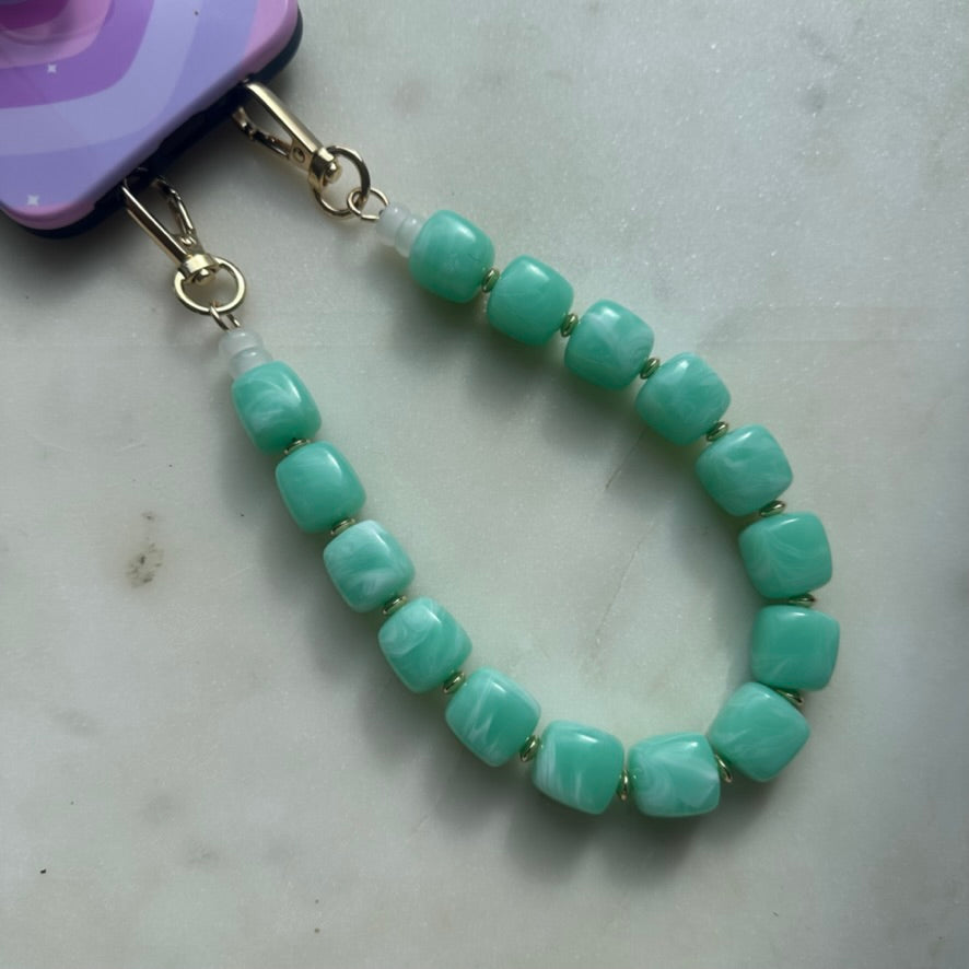 Turquoise Beaded Phone Strap