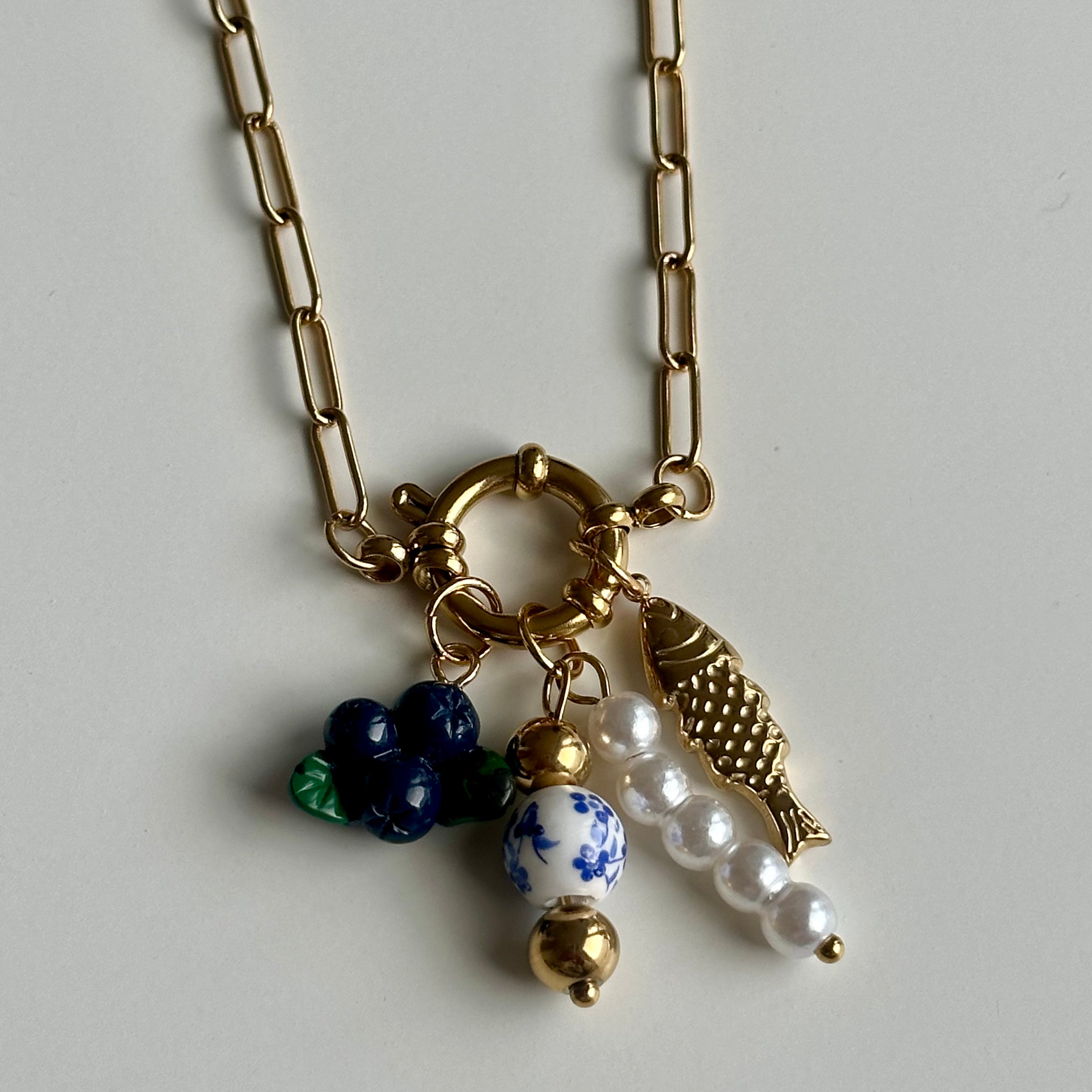 blueberry charm necklace