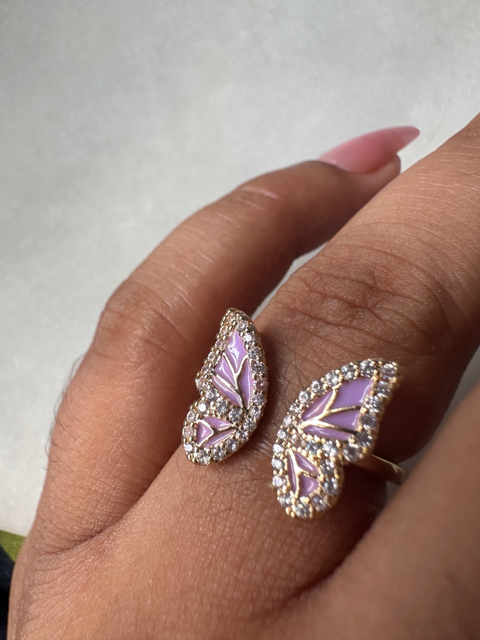 lilac butterfly ring
