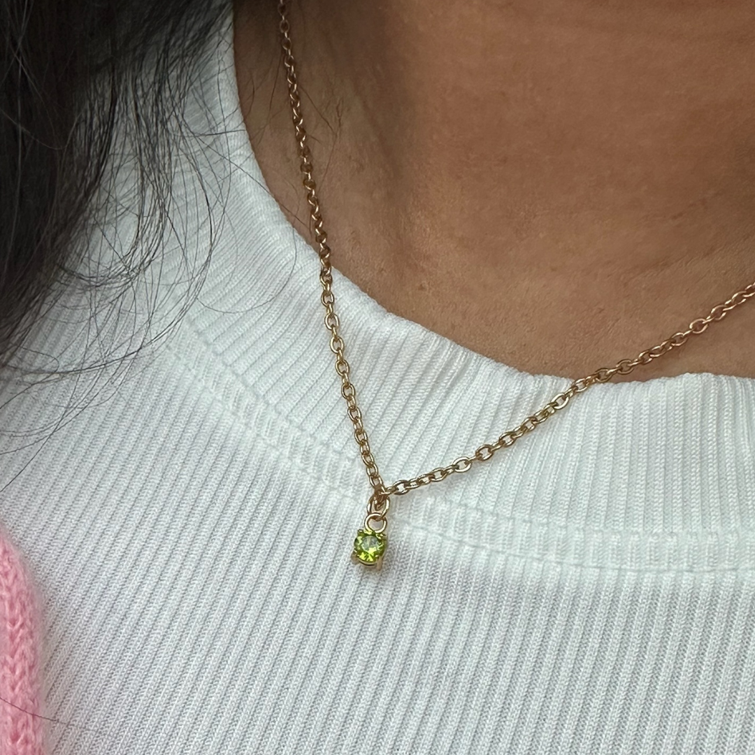 Dainty birthstone necklace