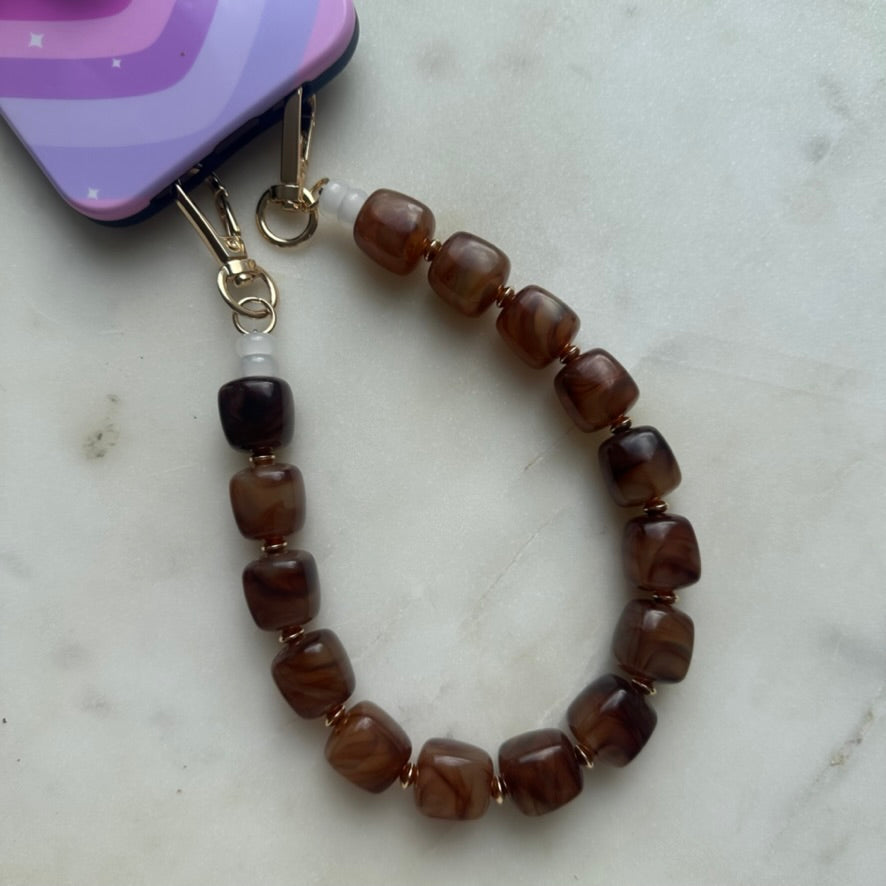 Tigers Eye Beaded Phone Strap