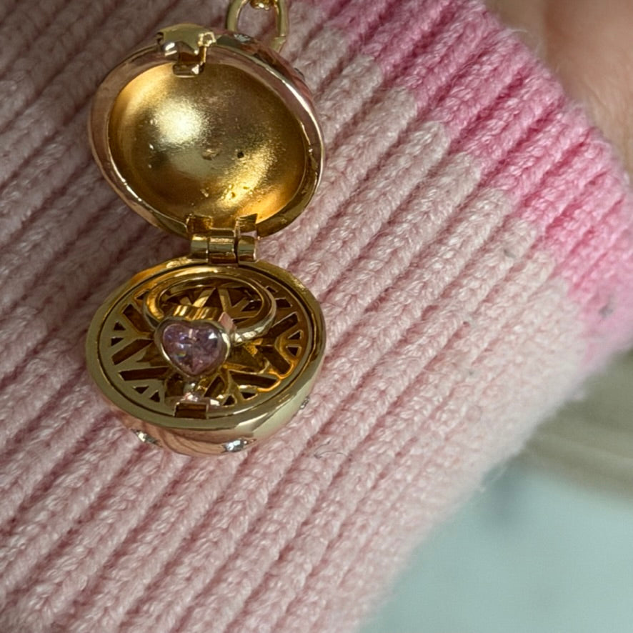 Hidden Pink Ring Ball Necklace