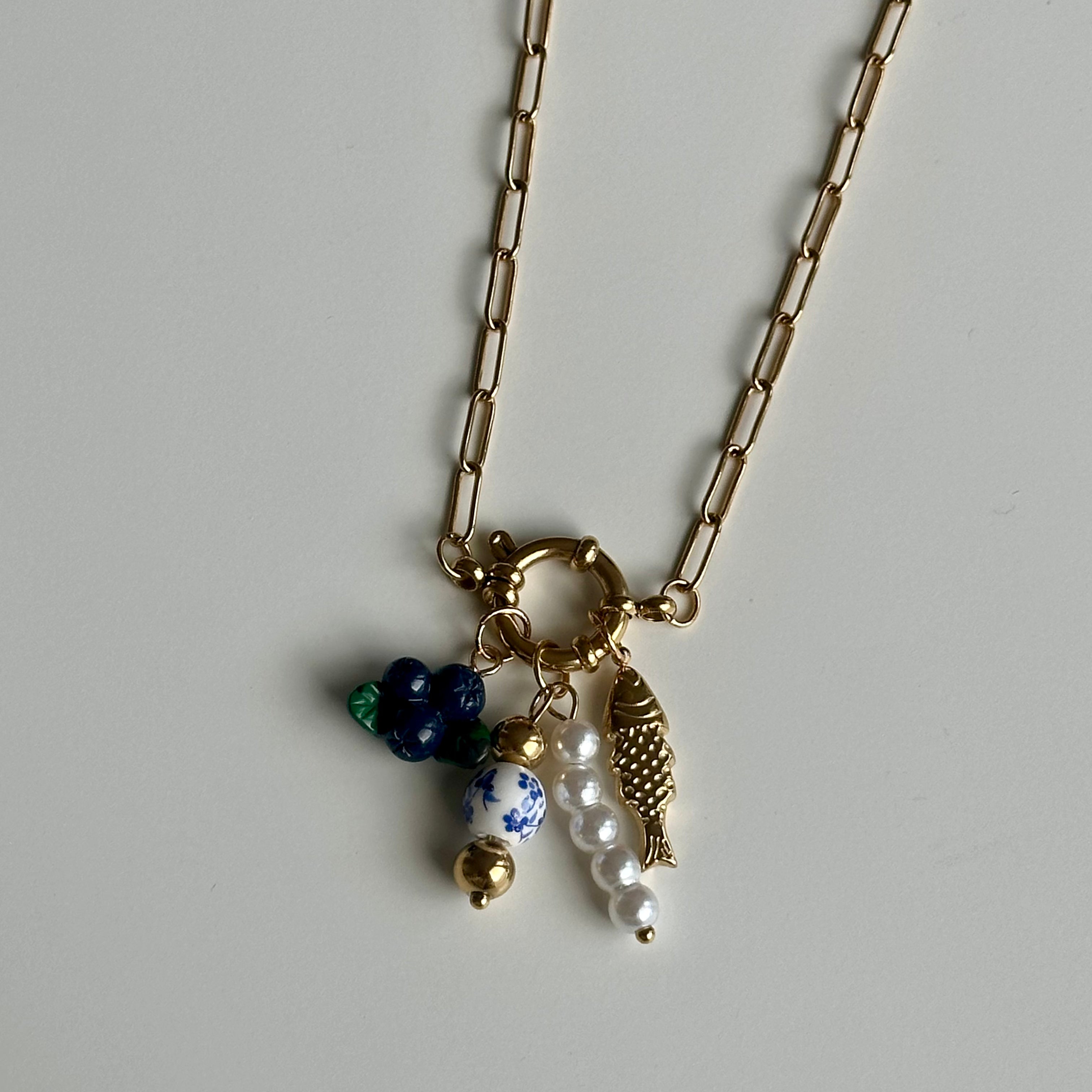 blueberry charm necklace