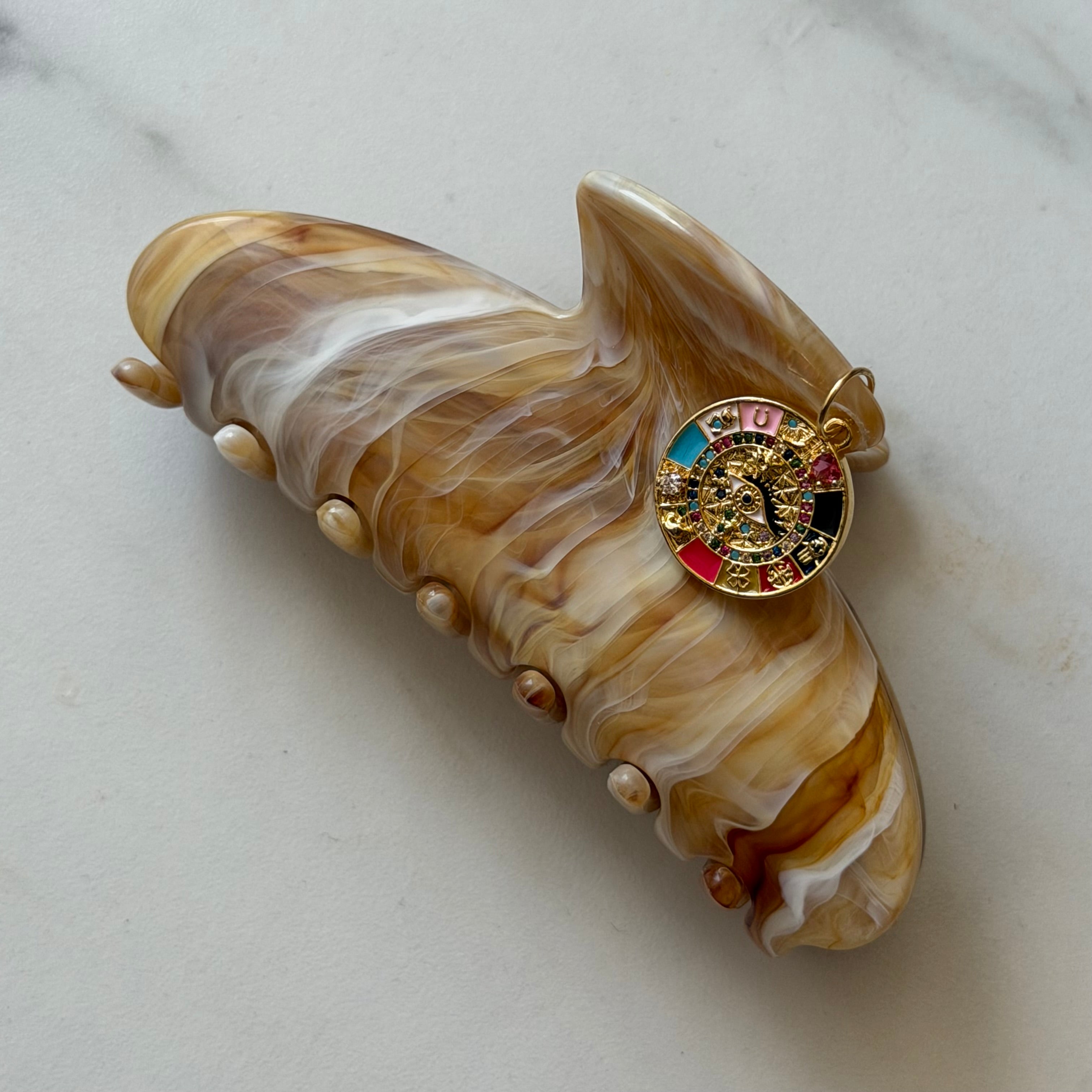 Caramel Swirl Hair Claw Clip