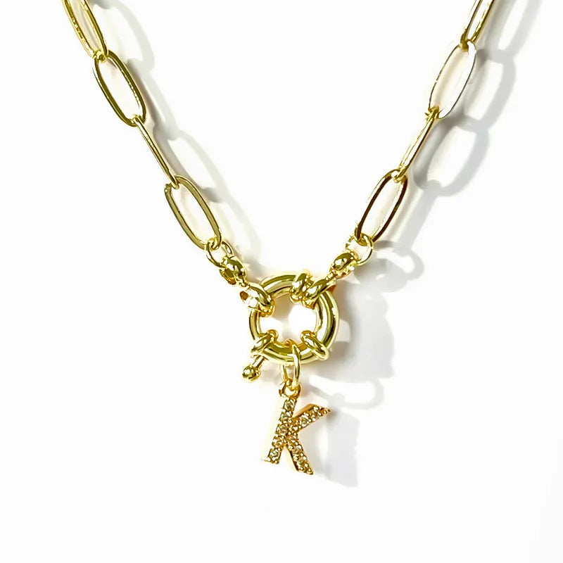 alphabet link chain necklace