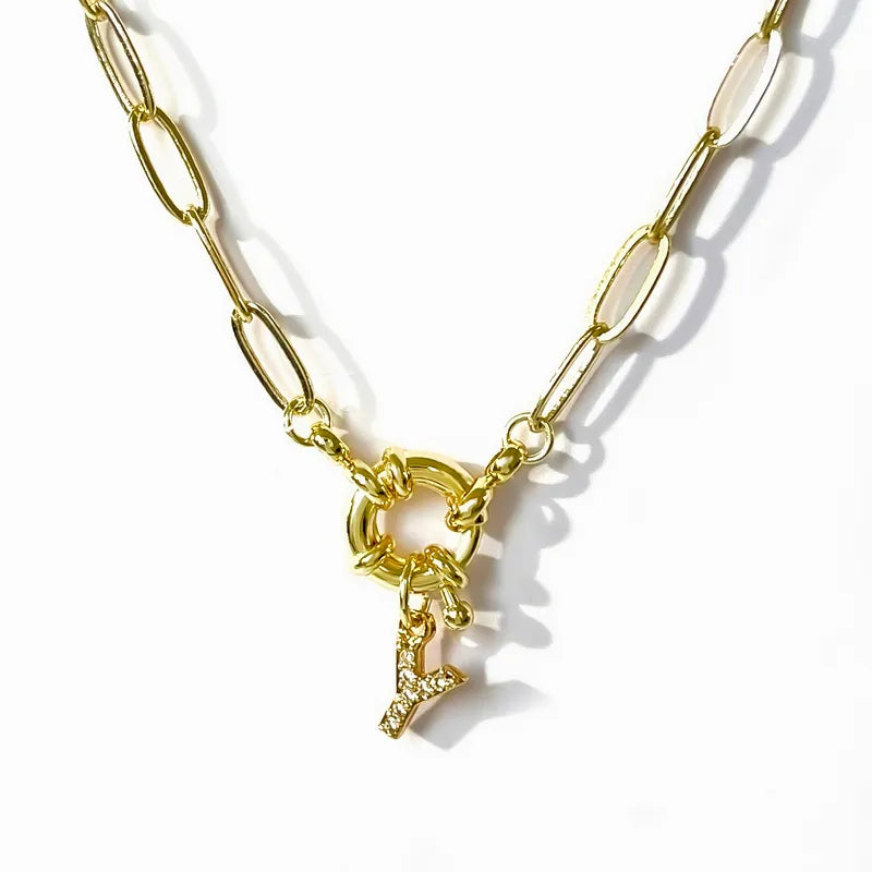 alphabet link chain necklace