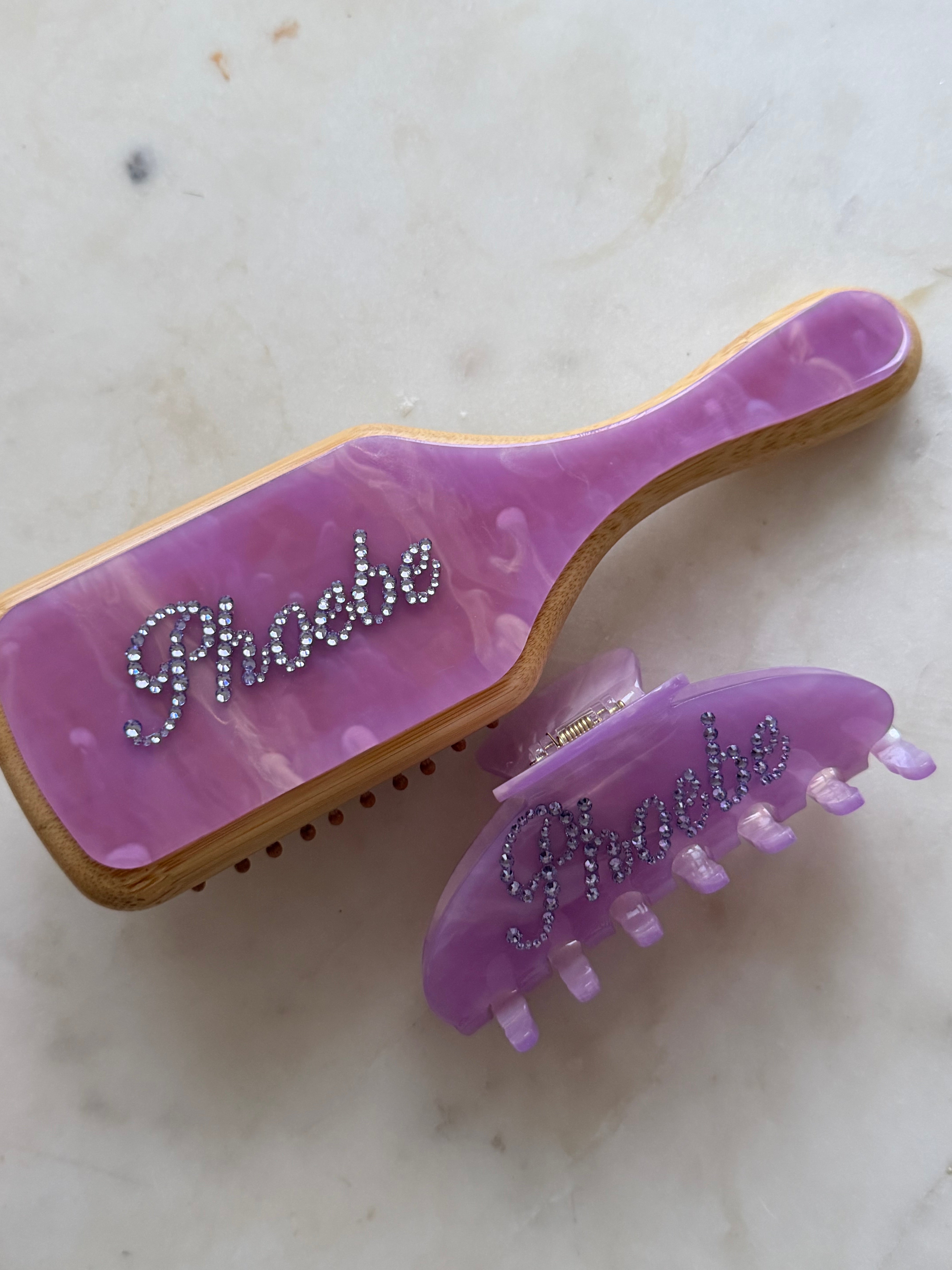 Custom Hair Claw + Brush Bundle