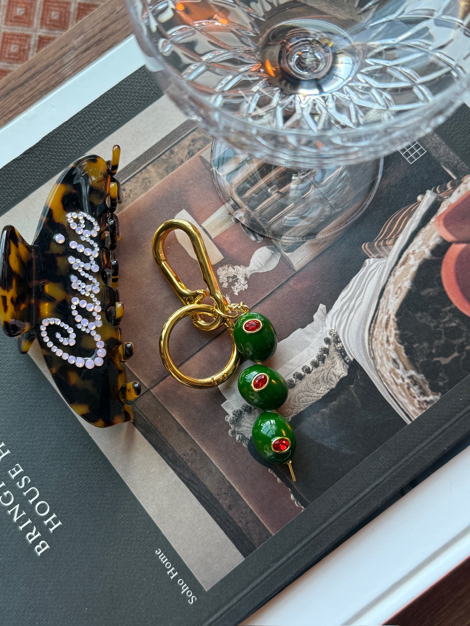 Trio of Olives Bag Charm | Olive Keychain