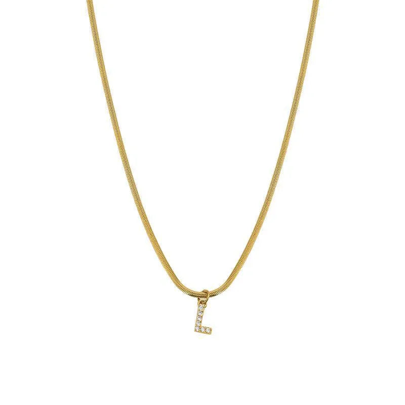 Alphabet Snake Chain Necklace