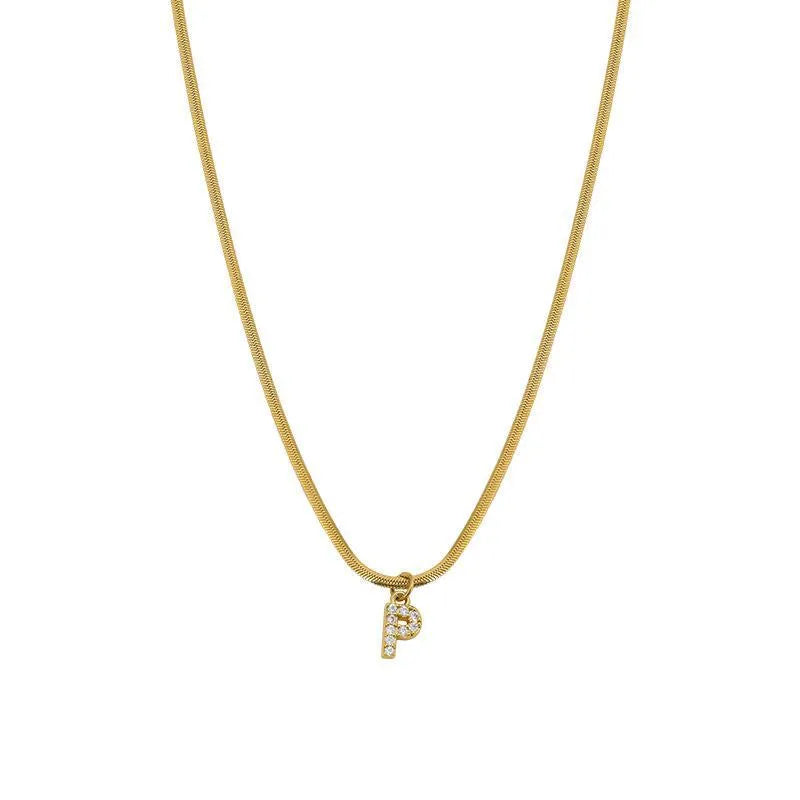 Alphabet Snake Chain Necklace