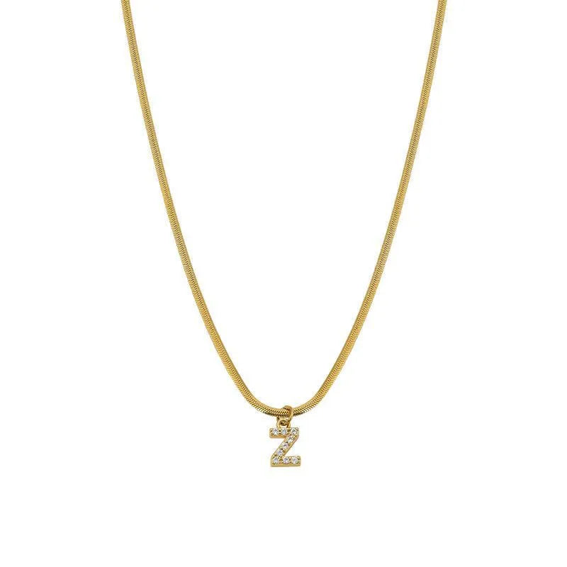 Alphabet Snake Chain Necklace