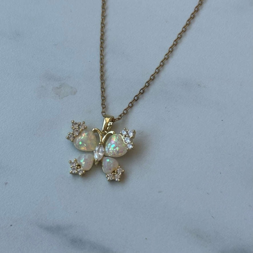 Opalite Butterfly Necklace
