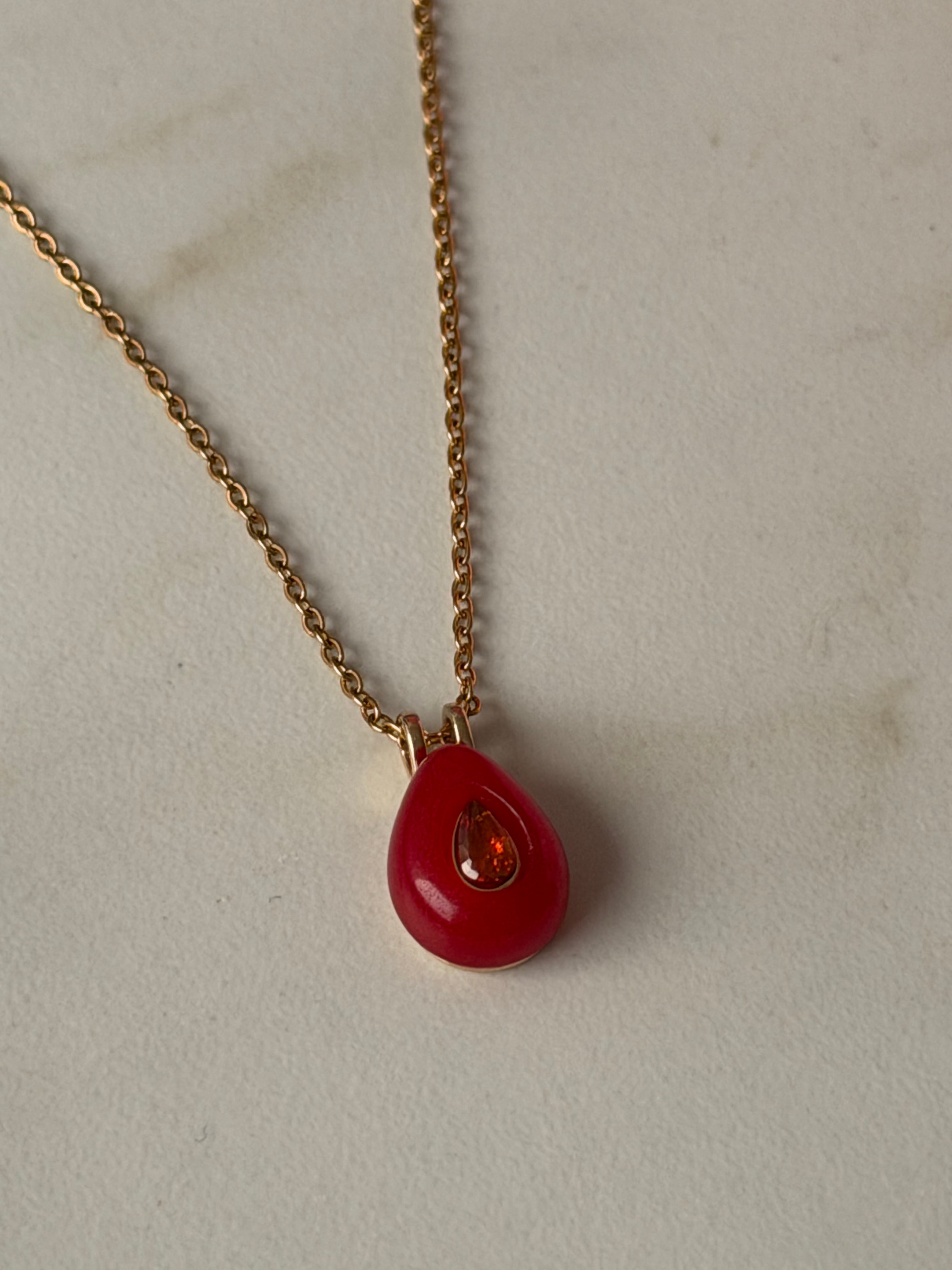 Birthstone Teardrop Necklace