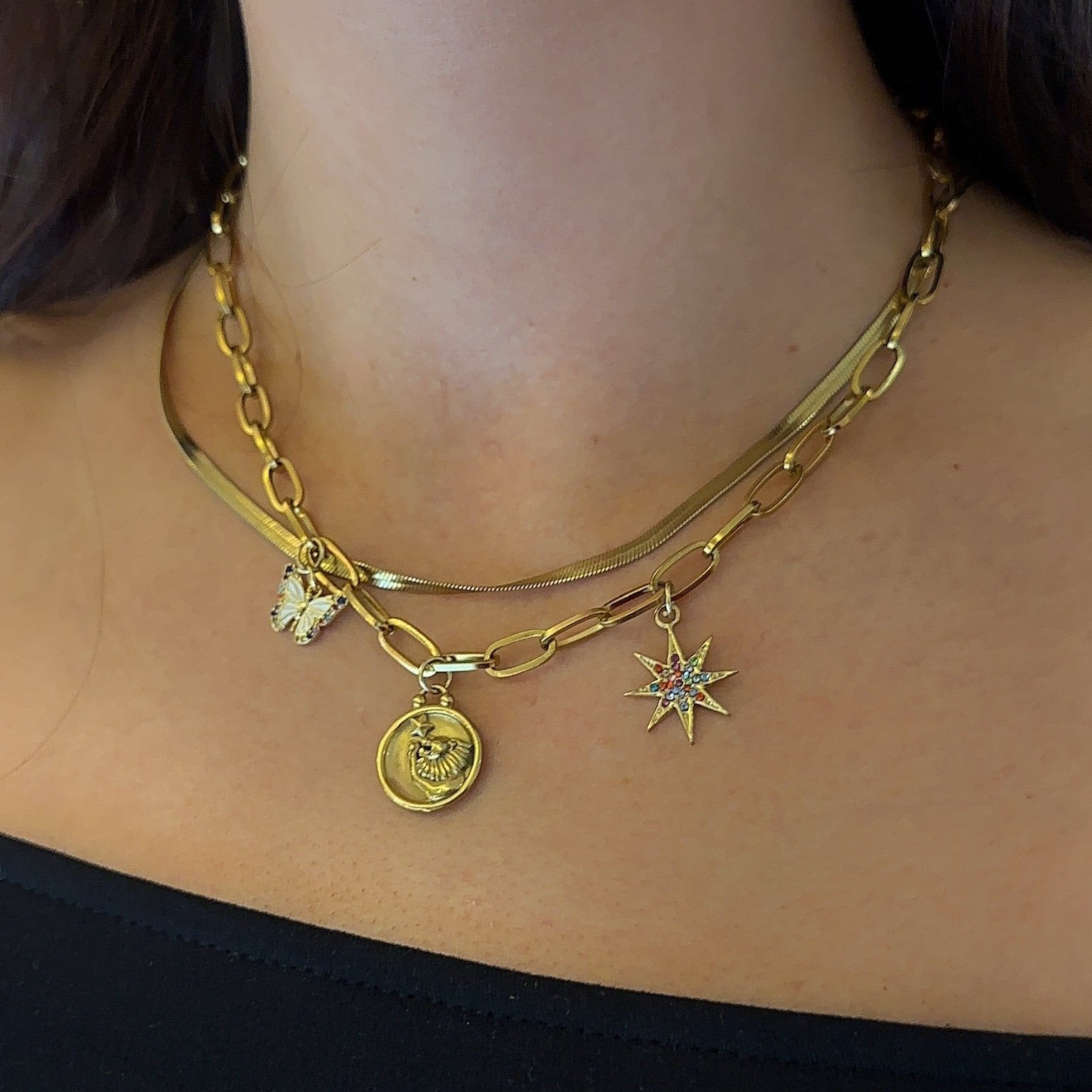 Double Sided Star Sign Constellation necklace